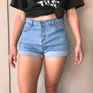 high rise vintage jean shorts